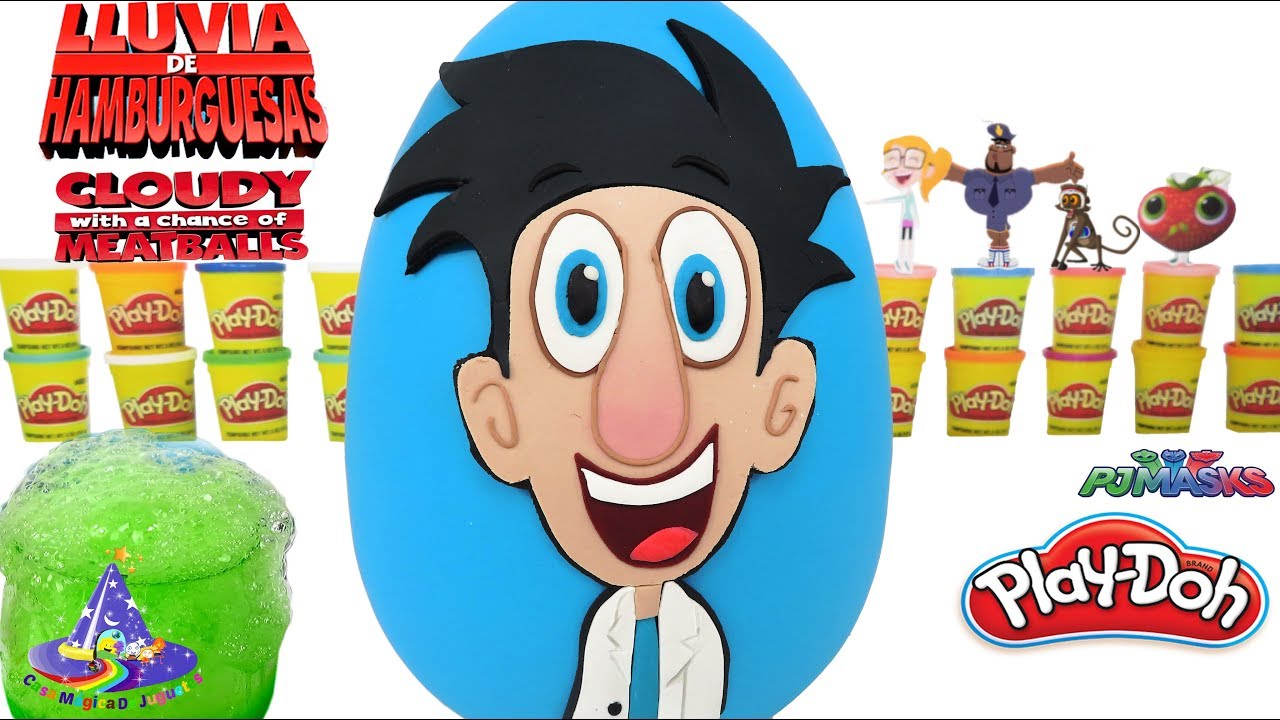 Huevo sorpresa Gigante de Lluvia de Hamburguesas de Flint de Plastilina  Play-doh en Español | Sitio Web de Casa Magica De Juguetes | Youtube Channel